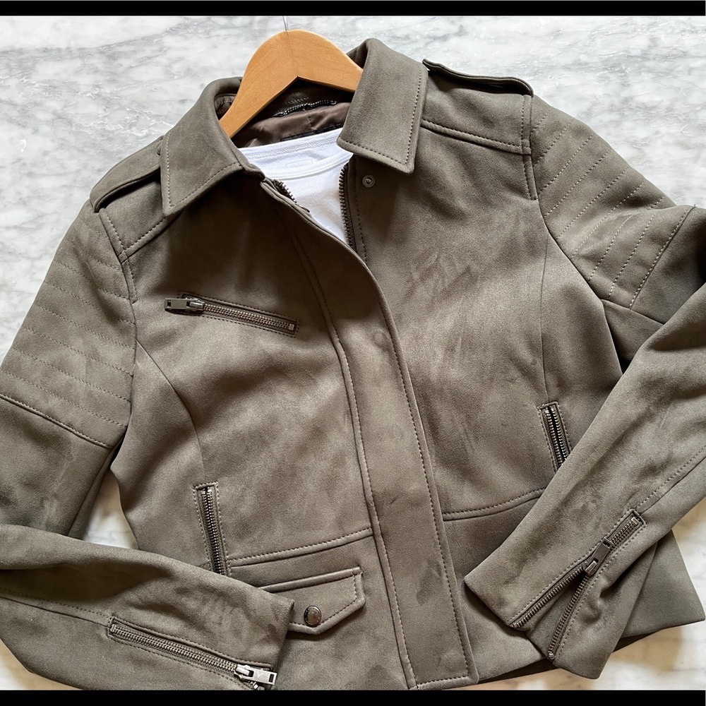 Banana Republic Faux Suede Motto Jacket